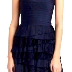 BCBGMaxAzria Blue Tiered Fit and Flare Cocktail Dress